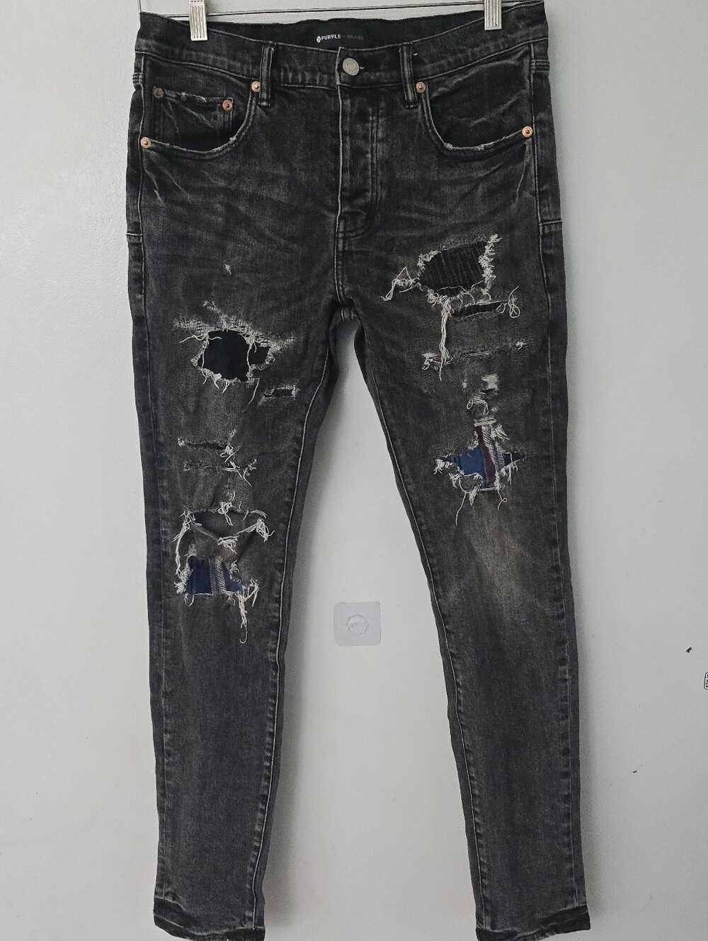 Purple Brand Jeans Men’s Size 32 P001 Distressed Black Skinny *read